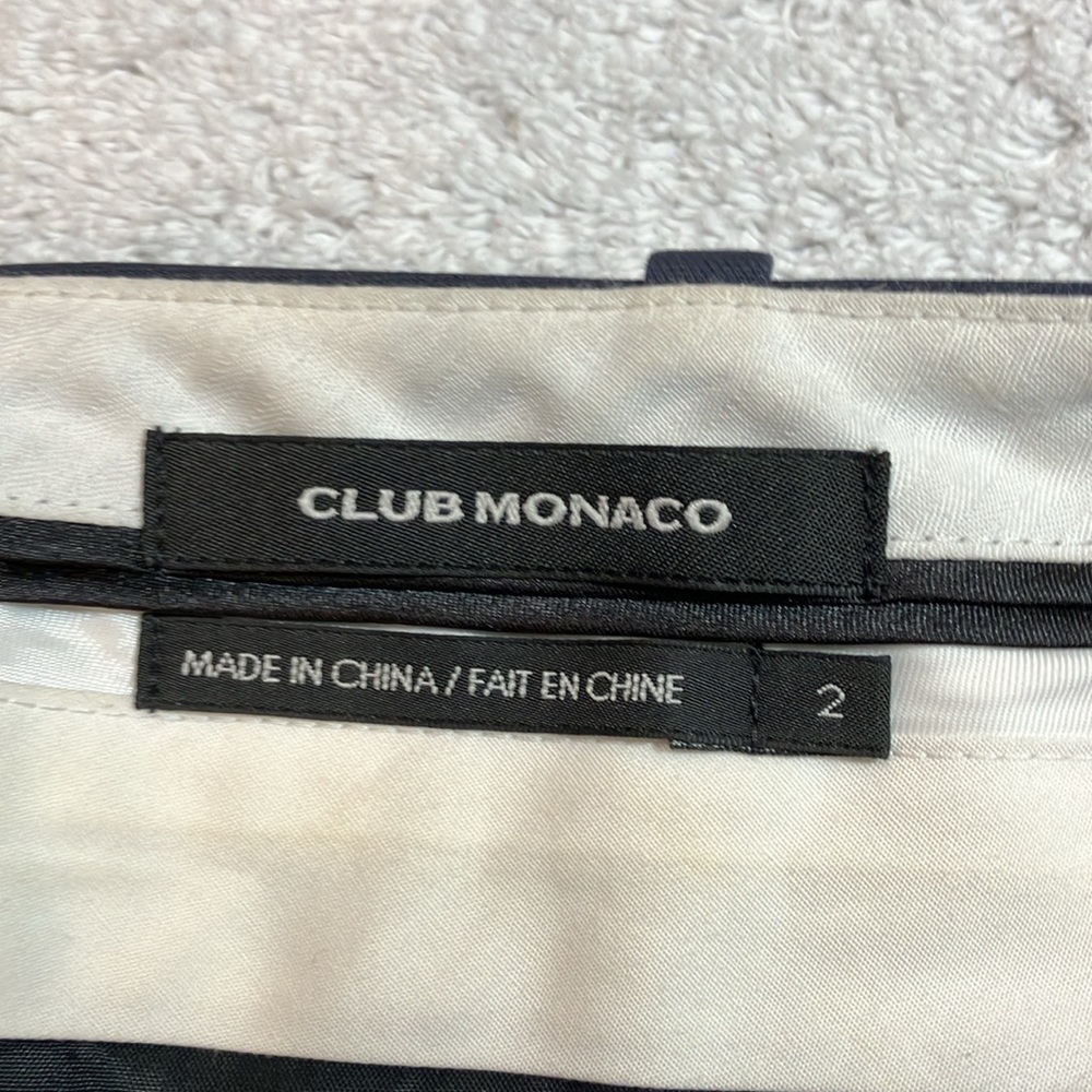 Club Monaco navy wide leg cuffed pants - Picture 7 of 11